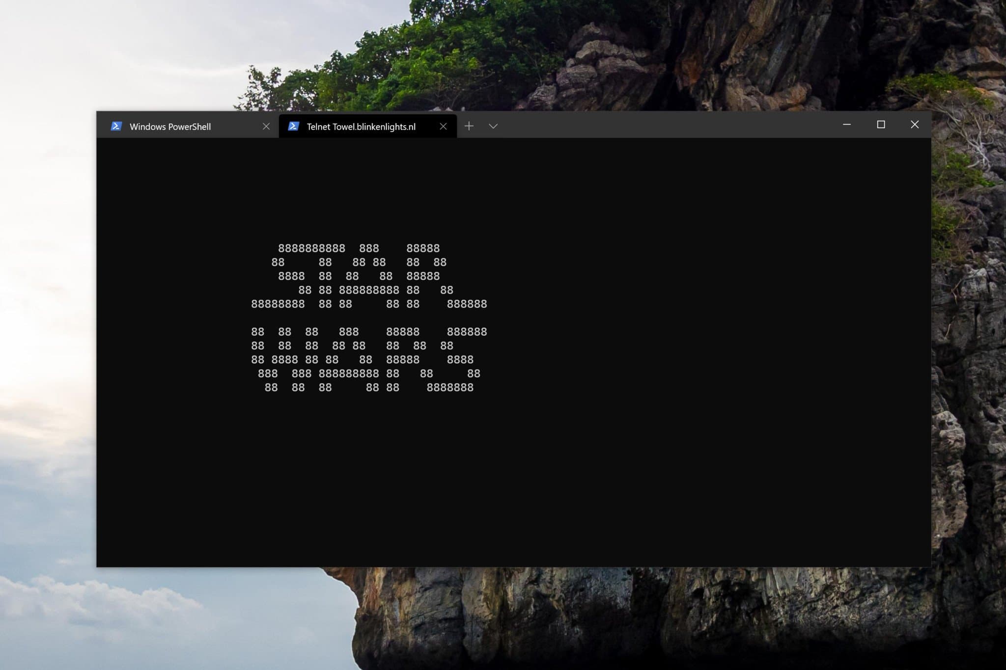 A terminal window running on a laptop